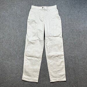 Aritzia Wilfred Free Cream Trouser Pants Straight Leg Seam Details Size 2